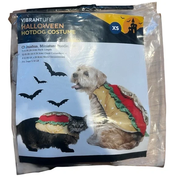 Vibrant Halloween Hotdog Costume for Pets - Red and Green XS NWT - Picture 1 of 3